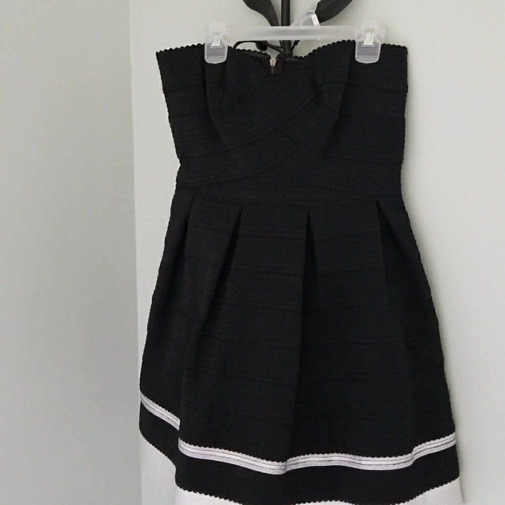 Black and white off the shoulder dress